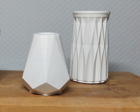 MIX & MATCH - Bloemenvaasjes - Set van 2 - Geo & Cylinder