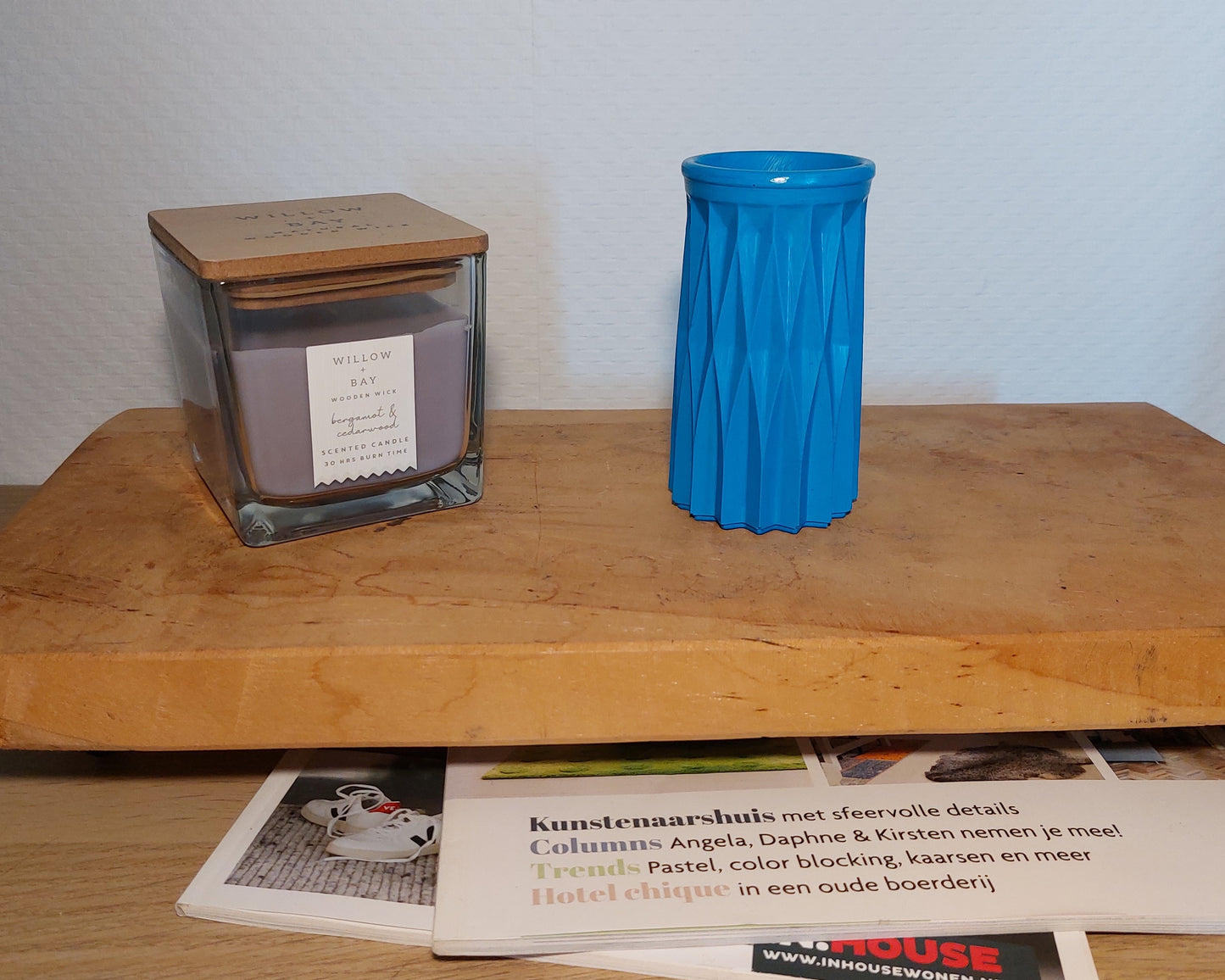 Bloemenvaasje - Cylinder - Blauw Effen