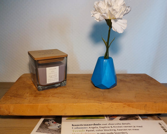 Bloemenvaasje - Geo - Blauw Effen