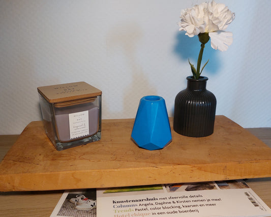 Bloemenvaasjes - Set van 2 - Zwart/Blauw Effen (Kruik&Geo)