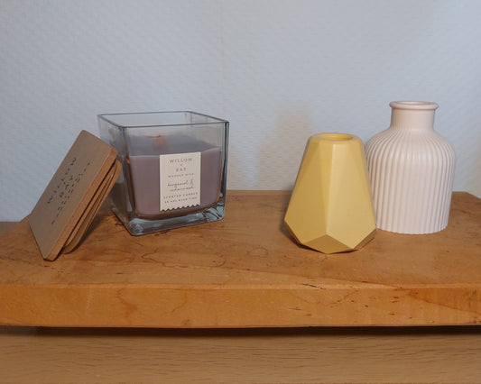 Bloemenvaasjes - Set van 2 - Wit/Oker Effen (Kruik&Geo)