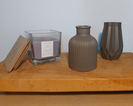 Bloemenvaasjes - Set van 2 - Zwart Effen (Cone&Kruik)