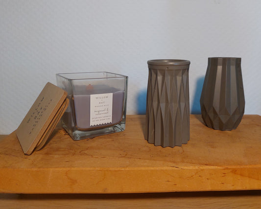 Bloemenvaasjes - Set van 2 - Zwart Effen (Cone&Cylinder)