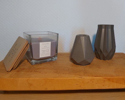 Bloemenvaasjes - Set van 2 - Zwart Effen (Cone&Geo)