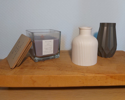 Bloemenvaasjes - Set van 2 - Zwart/Wit Effen (Cone&Kruik)