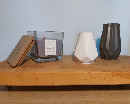 Bloemenvaasjes - Set van 2 - Zwart/Wit Effen (Cone&Geo)