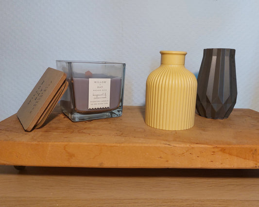 Bloemenvaasjes - Set van 2 - Oker/Zwart Effen (Kruik&Cone)