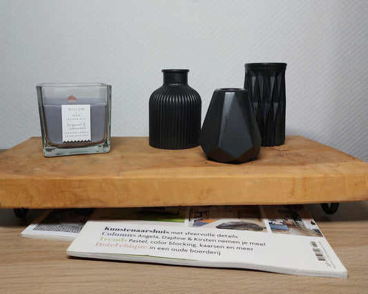 Bloemenvaasjes - Set van 3 - Zwart Effen Acrylwereld.nl