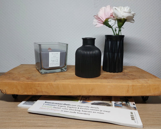 Bloemenvaasjes - Set van 2 - Zwart Effen (Kruik&Cylinder) Acrylwereld.nl