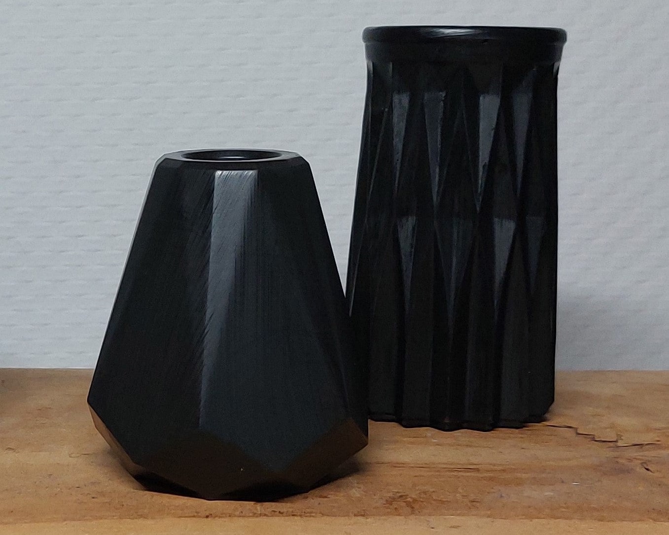 Bloemenvaasjes - Set van 2 - Zwart Effen (Geo&Cylinder) Acrylwereld.nl