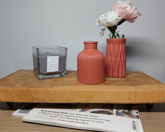 Bloemenvaasjes - Set van 2 - Terra Cotta Effen (Kruik&Cylinder) Acrylwereld.nl
