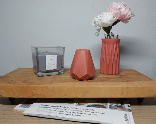 Bloemenvaasjes - Set van 2 - Terra Cotta Effen (Geo&Cylinder) Acrylwereld.nl