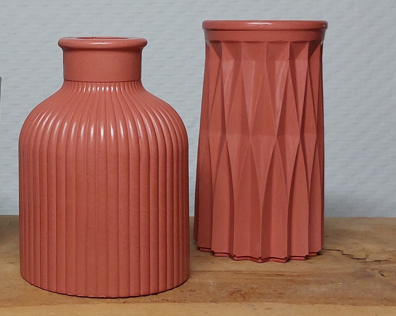 Bloemenvaasjes - Set van 2 - Terra Cotta Effen (Kruik&Cylinder) Acrylwereld.nl