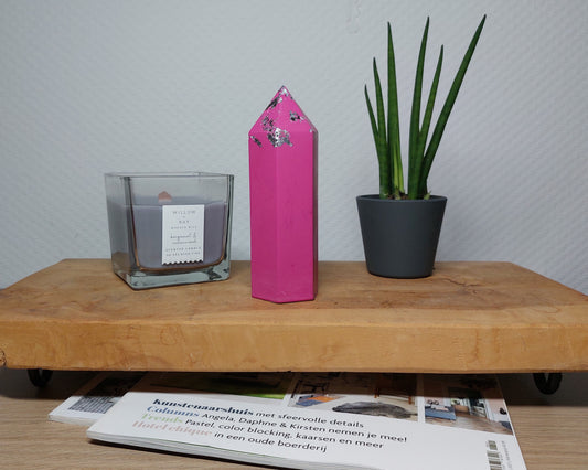 Obelisk Toren - Magenta/Zilver Acrylwereld.nl