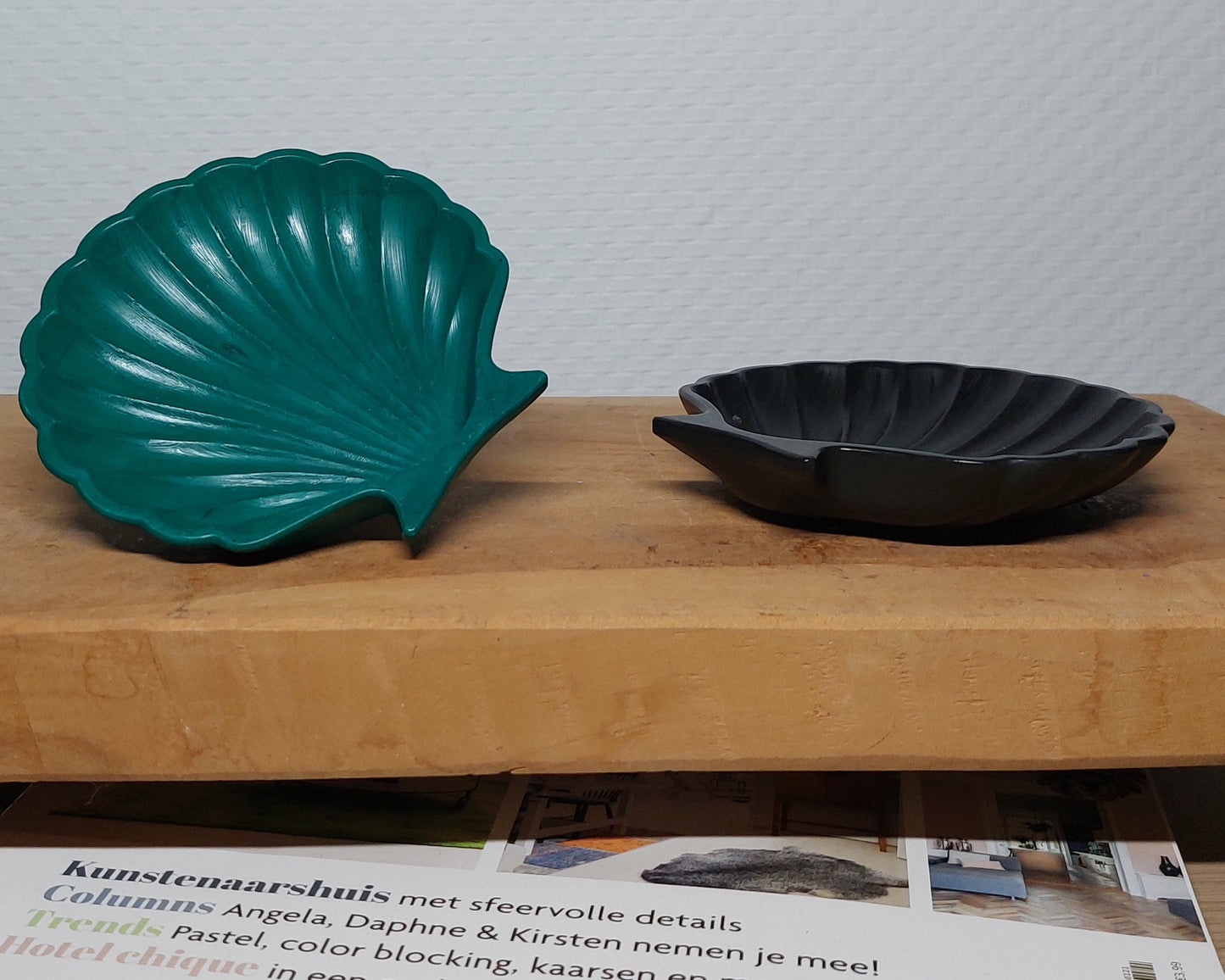 Schelpenset - Tweedelig - Zwart/Groen Effen Acrylwereld.nl