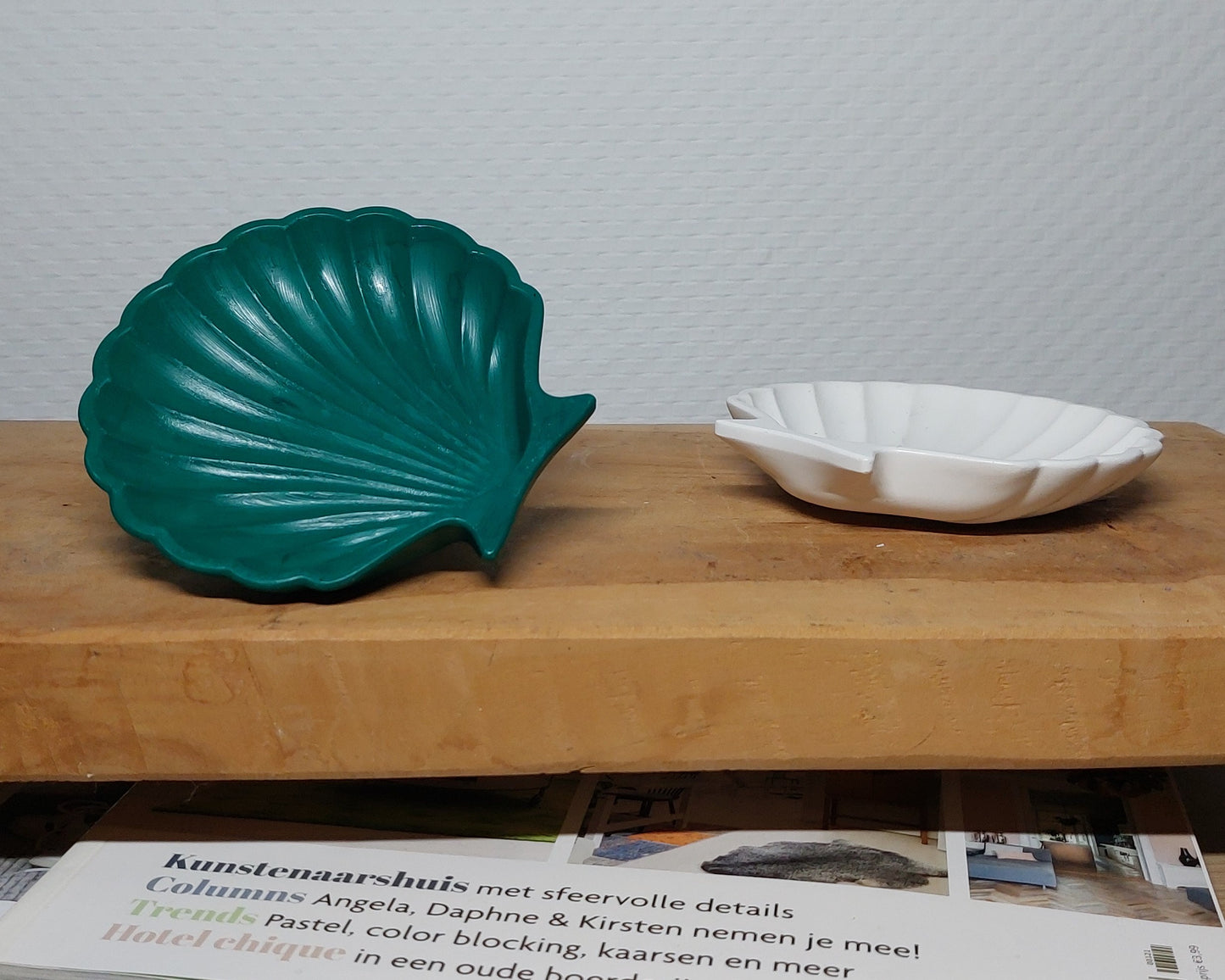 Schelpenset - Tweedelig - Wit/Groen Effen Acrylwereld.nl