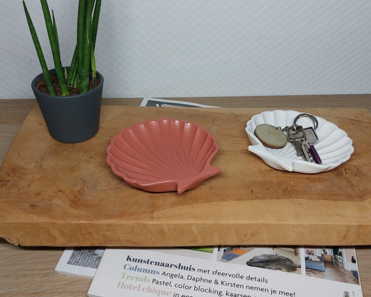 Schelpenset - Tweedelig - Wit/Terracotta Effen Acrylwereld.nl