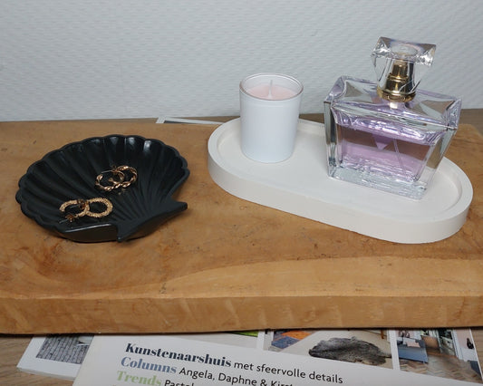 Accessoireset - Tweedelig - Wit/Zwart Effen Acrylwereld.nl