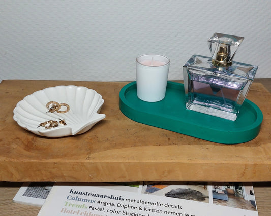 Accessoireset - Tweedelig - Groen/Wit Effen Acrylwereld.nl