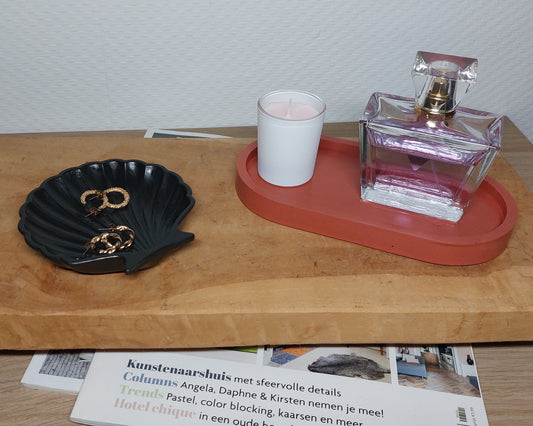 Accessoireset - Tweedelig - Terracotta/Zwart Effen Acrylwereld.nl