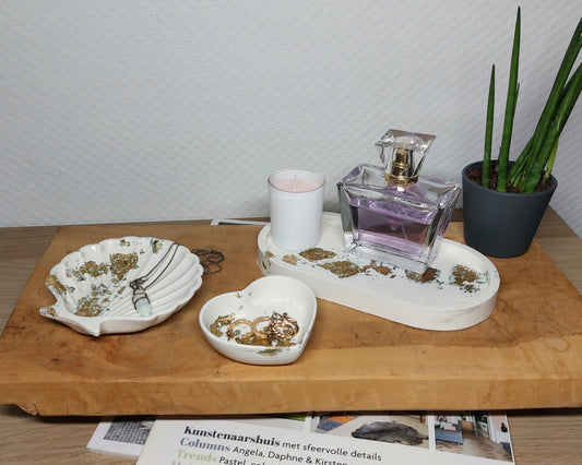 Luxe Accessoireset - Driedelig - Wit/Goud Acrylwereld.nl