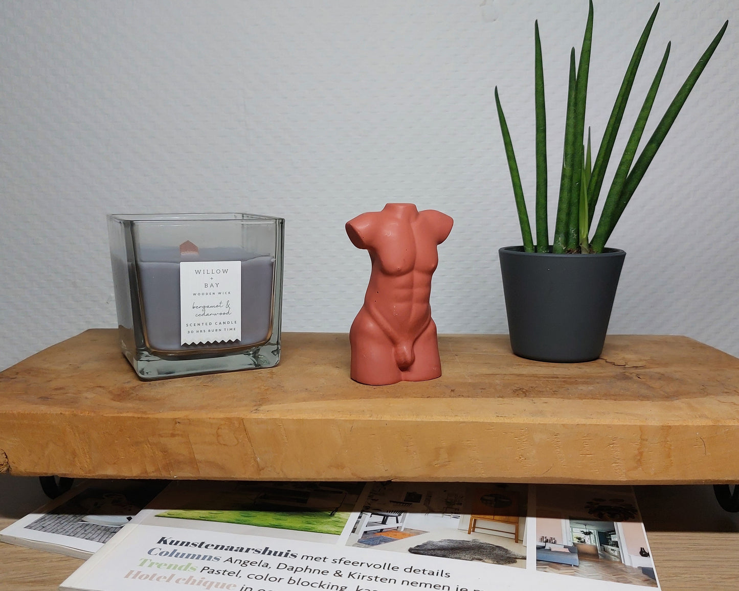 Beeldje - Torso Man - Terracotta Acrylwereld.nl