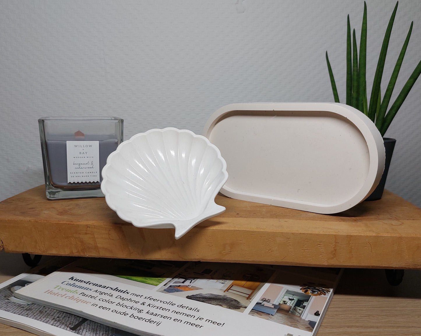 Accessoireset - Tweedelig - Wit Effen Acrylwereld.nl