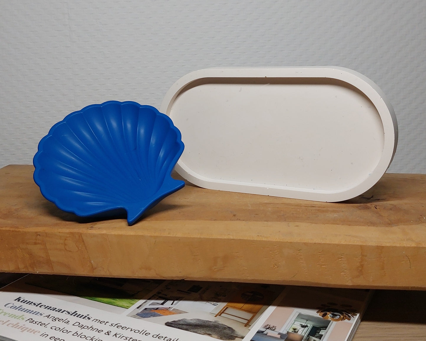 Accessoireset - Tweedelig - Wit/Blauw Effen Acrylwereld.nl