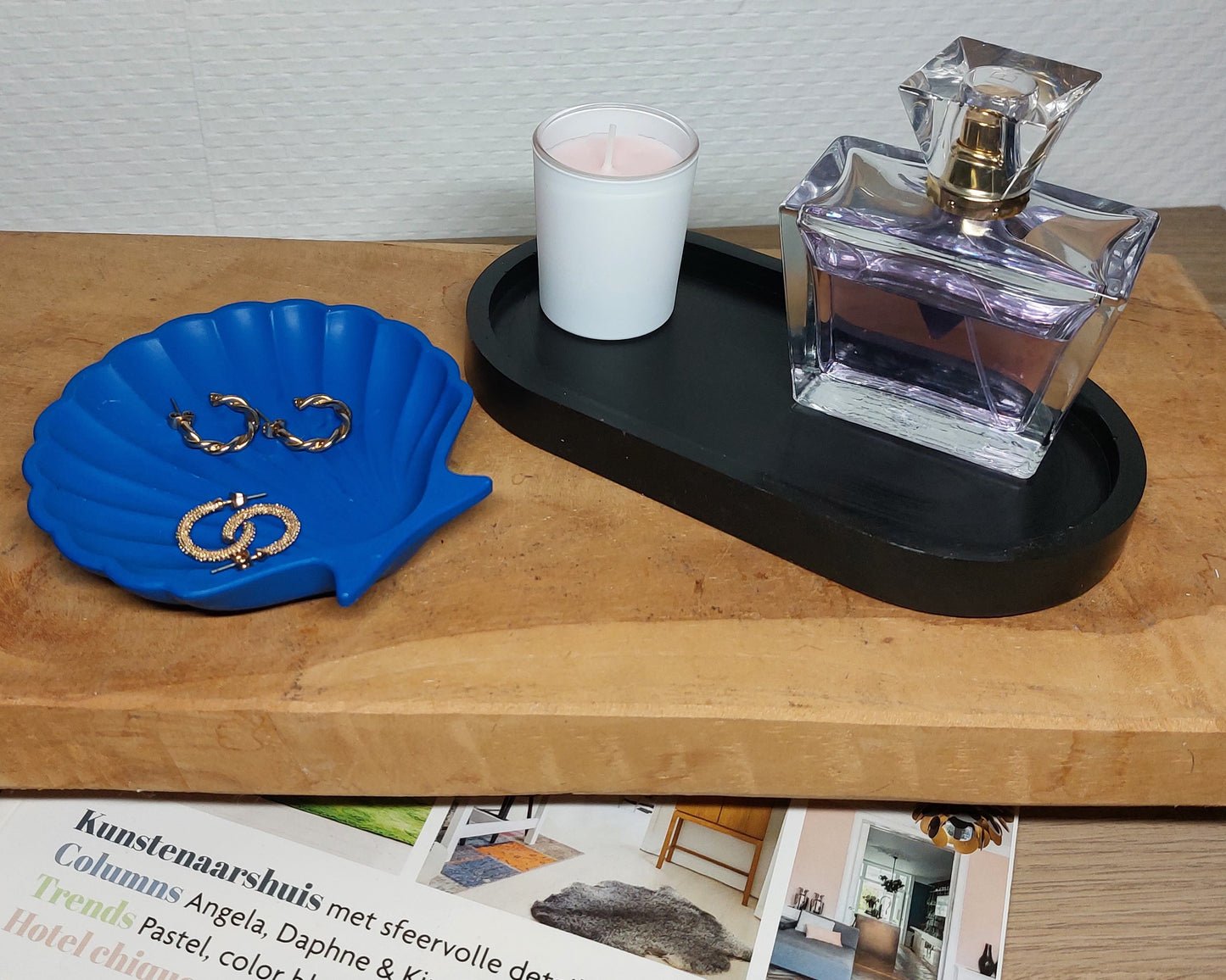 Accessoireset - Tweedelig - Zwart/Blauw Effen Acrylwereld.nl