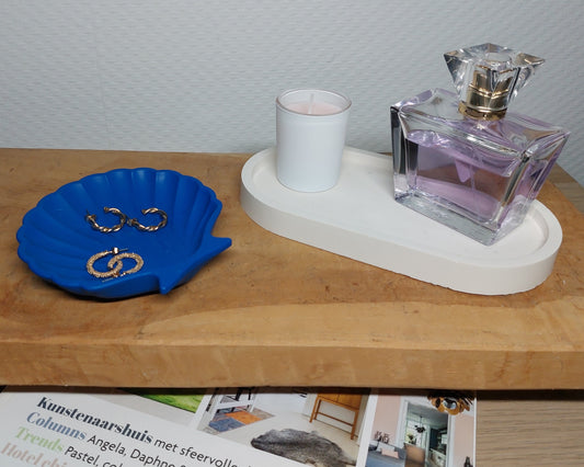 Accessoireset - Tweedelig - Wit/Blauw Effen Acrylwereld.nl