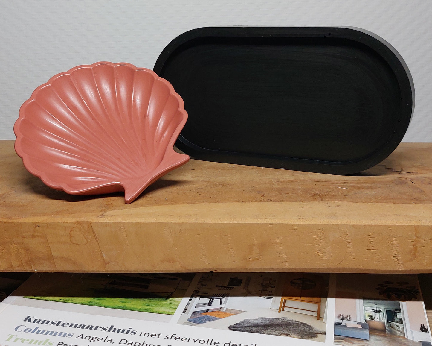 Accessoireset - Tweedelig - Zwart/Terracotta Effen Acrylwereld.nl