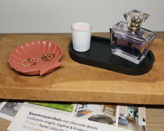 Accessoireset - Tweedelig - Zwart/Terracotta Effen Acrylwereld.nl