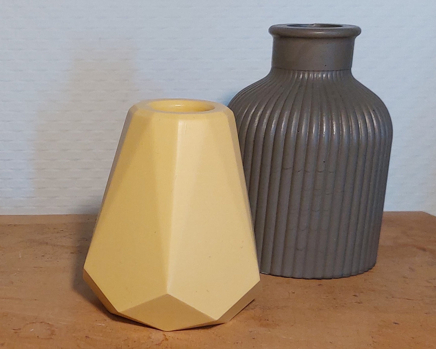 Bloemenvaasjes - Set van 2 - Oker/Zwart Effen (Geo&Kruik)