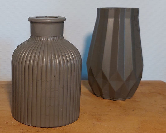 Bloemenvaasjes - Set van 2 - Zwart Effen (Cone&Kruik)