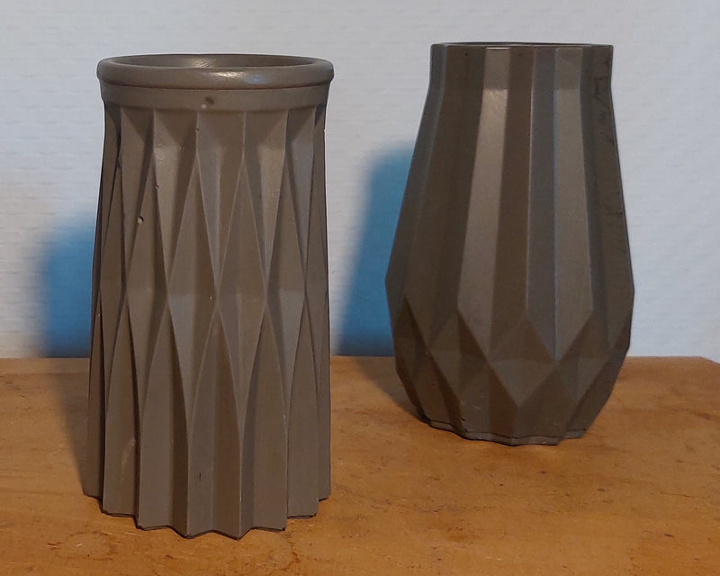 Bloemenvaasjes - Set van 2 - Zwart Effen (Cone&Cylinder)