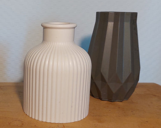 Bloemenvaasjes - Set van 2 - Zwart/Wit Effen (Cone&Kruik)