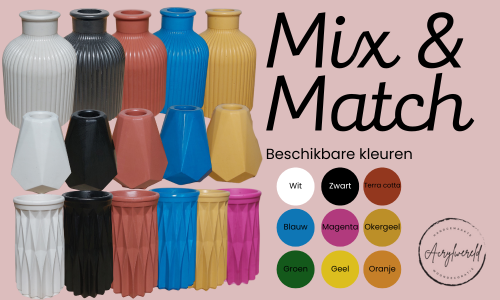MIX & MATCH - Bloemenvaasjes - Set van 2 - Kruik & Geo