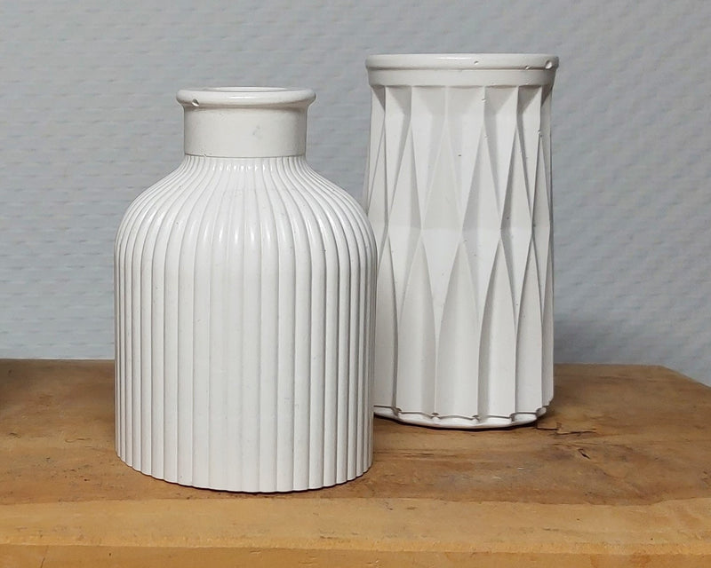 Bloemenvaasjes - Set van 2 - Wit Effen (Kruik&Cylinder) Acrylwereld.nl