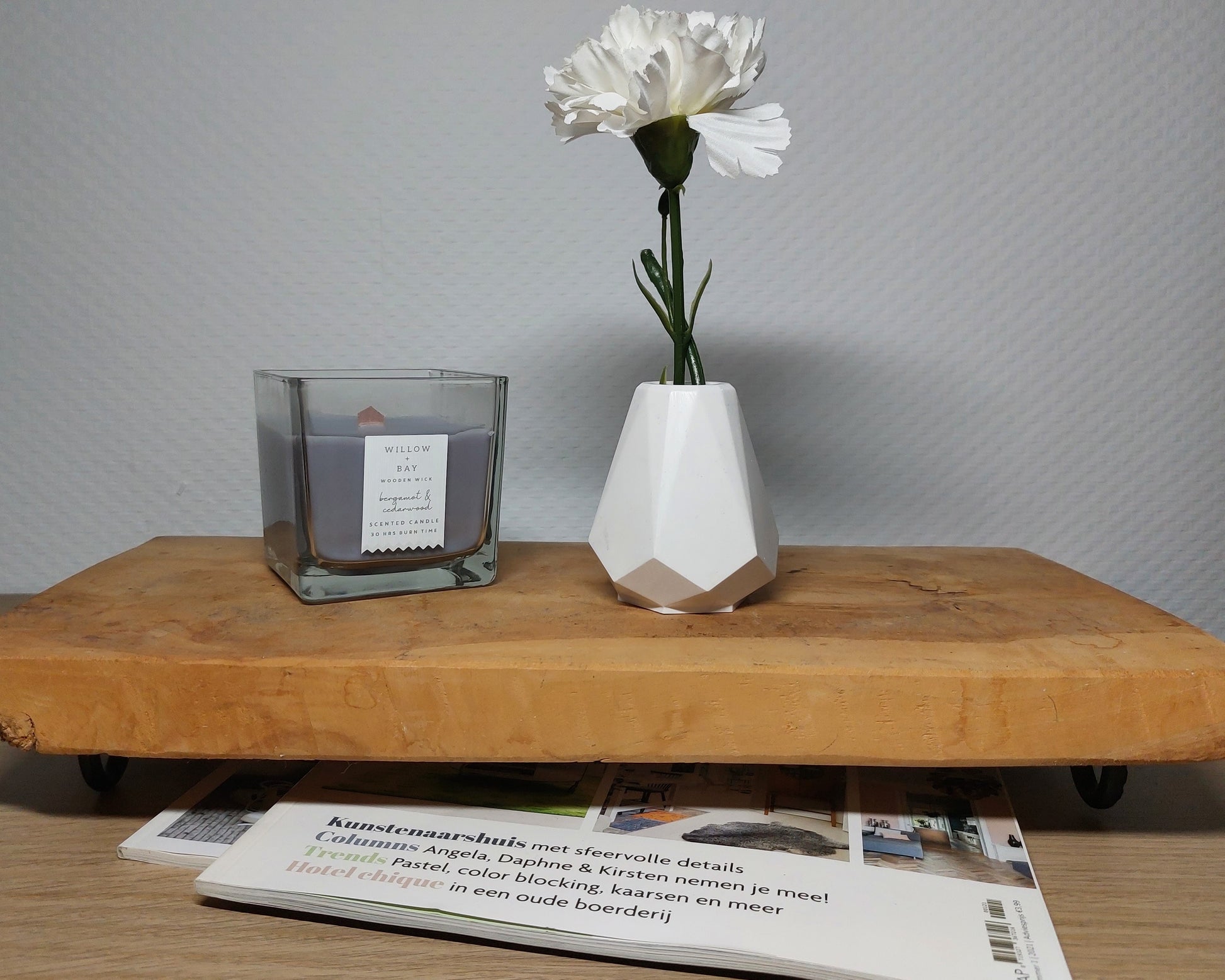 Bloemenvaasje - Geo - Wit Effen Acrylwereld.nl