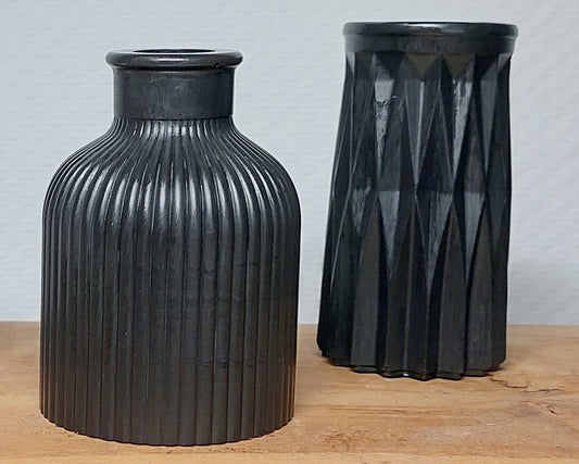 Bloemenvaasjes - Set van 2 - Zwart Effen (Kruik&Cylinder) Acrylwereld.nl