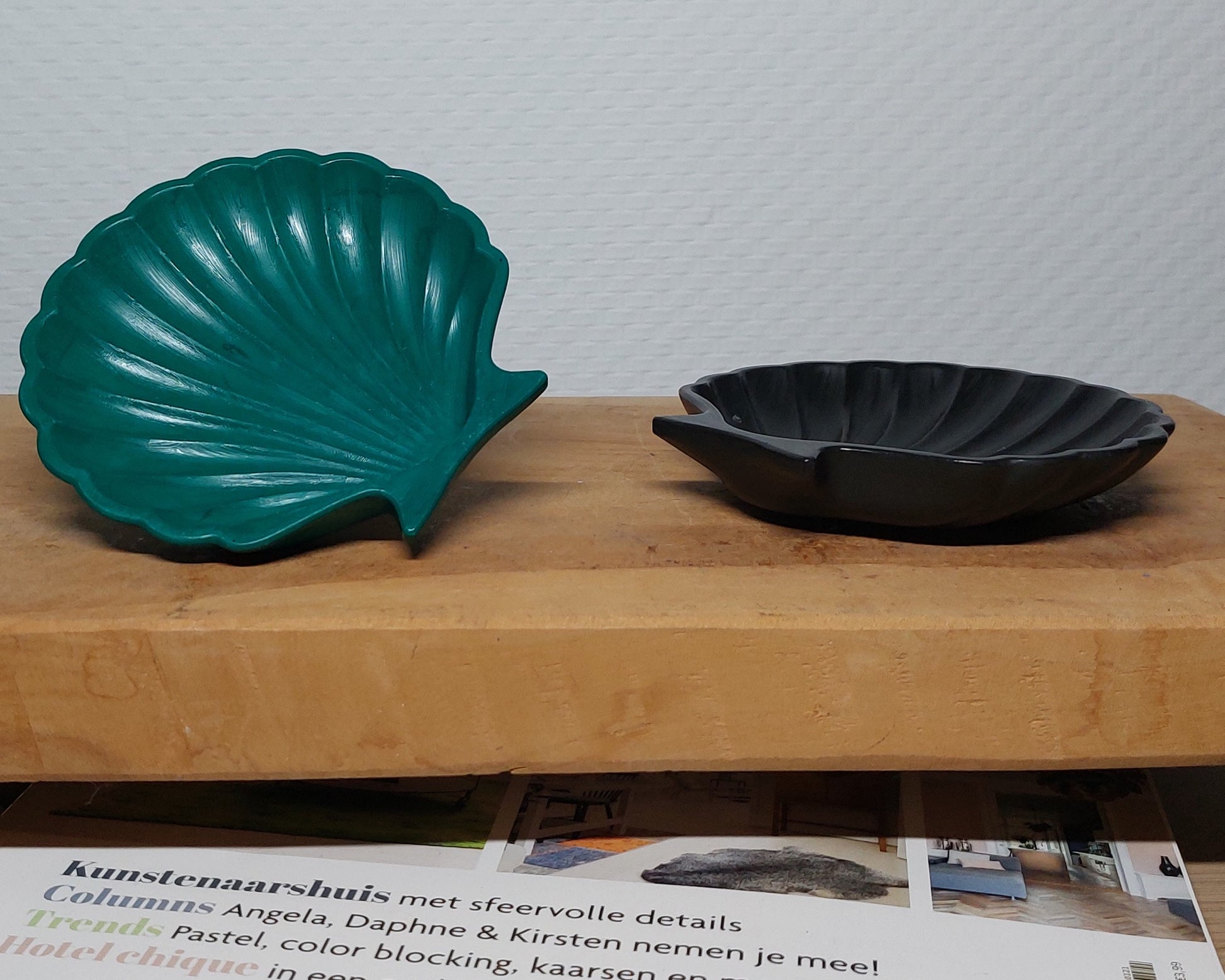 Schelpenset - Tweedelig - Zwart/Groen Effen Acrylwereld.nl