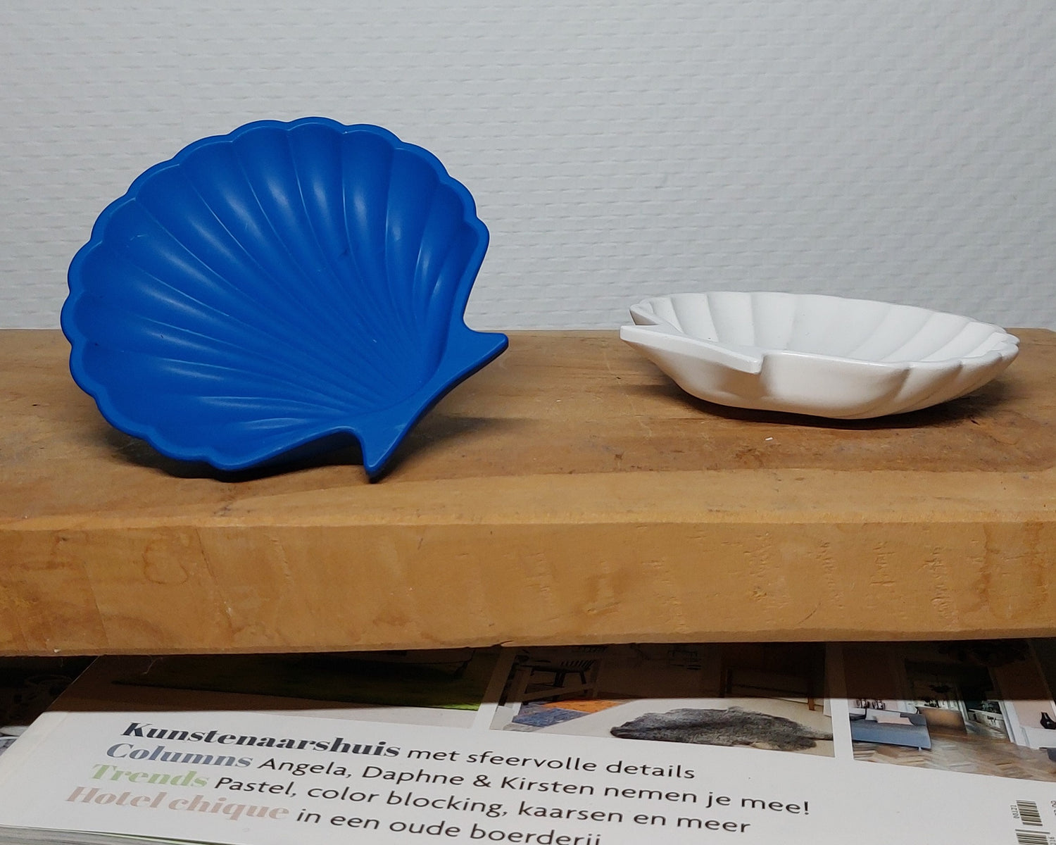 Schelpenset - Tweedelig - Blauw/Wit Effen Acrylwereld.nl