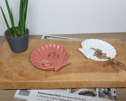 Schelpenset - Tweedelig - Wit/Terracotta Effen Acrylwereld.nl