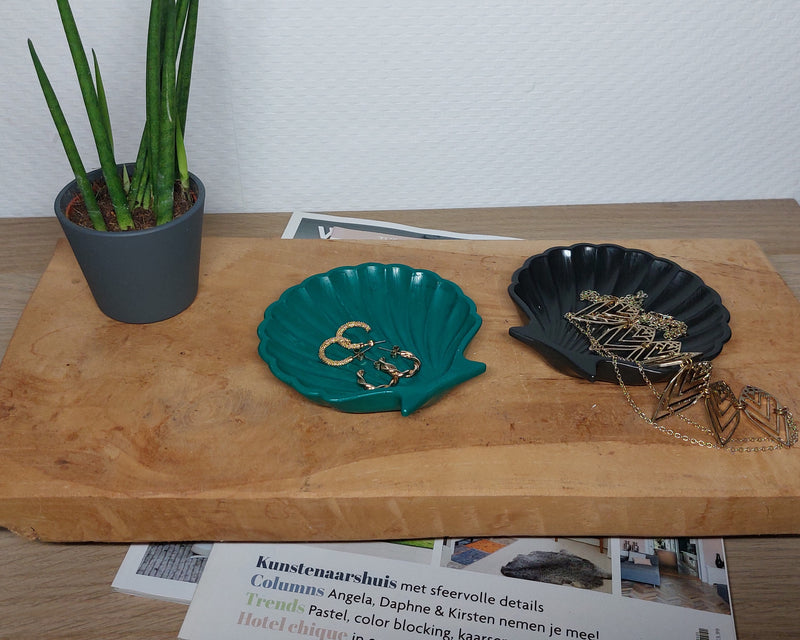 Schelpenset - Tweedelig - Zwart/Groen Effen Acrylwereld.nl