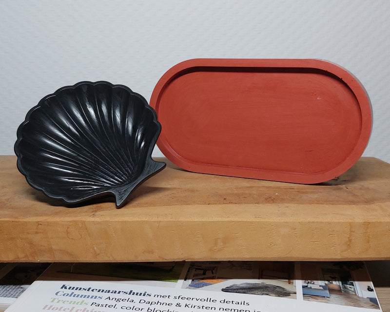 Accessoireset - Tweedelig - Terracotta/Zwart Effen Acrylwereld.nl
