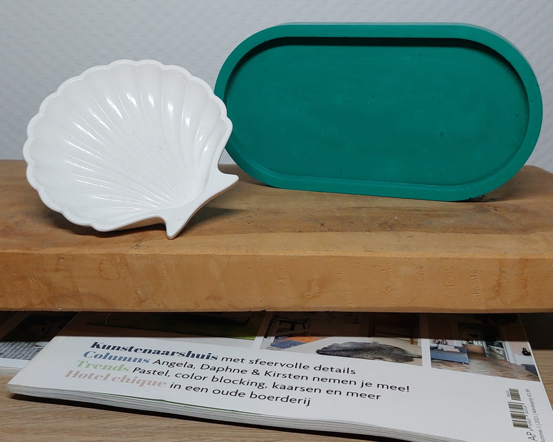 Accessoireset - Tweedelig - Groen/Wit Effen Acrylwereld.nl