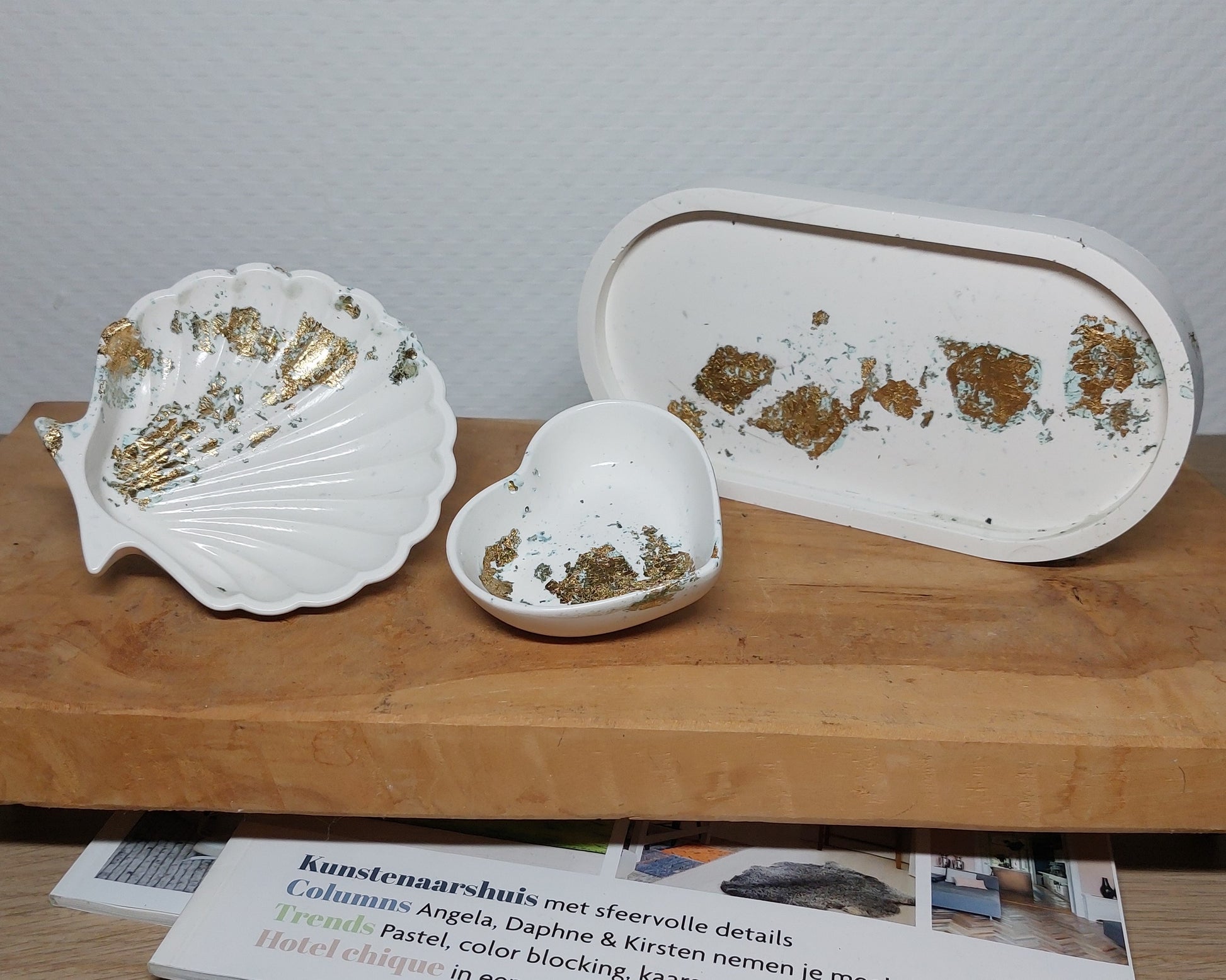 Luxe Accessoireset - Driedelig - Wit/Goud Acrylwereld.nl