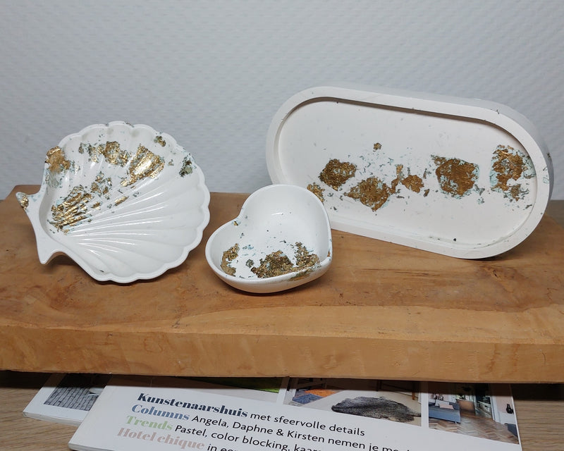 Luxe Accessoireset - Driedelig - Wit/Goud Acrylwereld.nl