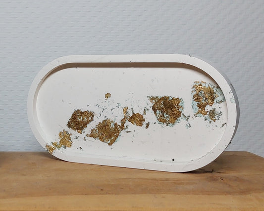 Ovalen Schaaltje - Wit/Goud Acrylwereld.nl