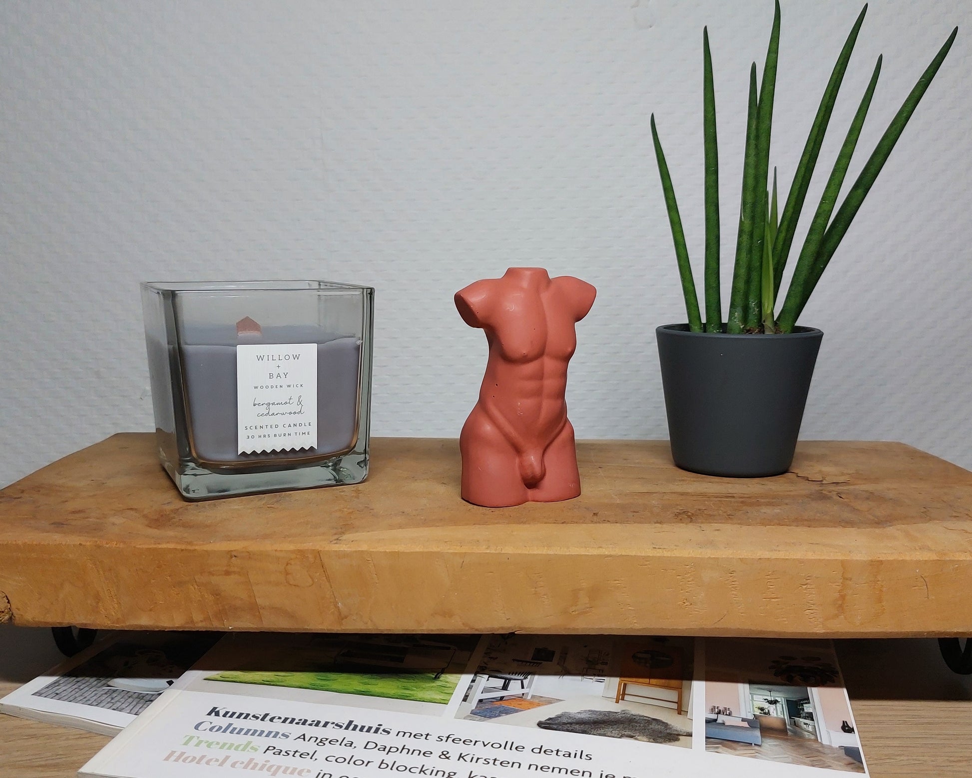 Beeldje - Torso Man - Terracotta Acrylwereld.nl